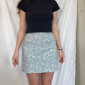 Casual Corner blue & green floral skirt size 4